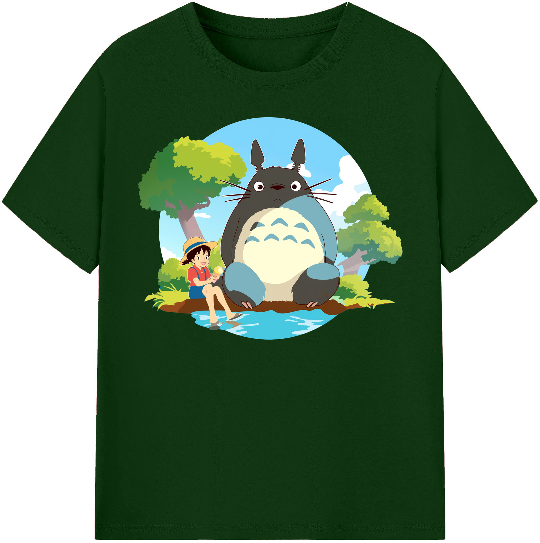 （画像用） となりのトトロ 草壁メイ 草壁サツキ My Neighbor Totoro Satsuki Kusakabe Mei Kusakabe 綿100％半袖Tシャツ（フロントプリント）